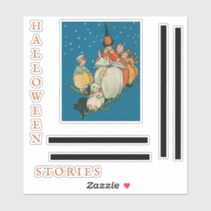 Halloween Storytime Little Witch Black Cat Sticker