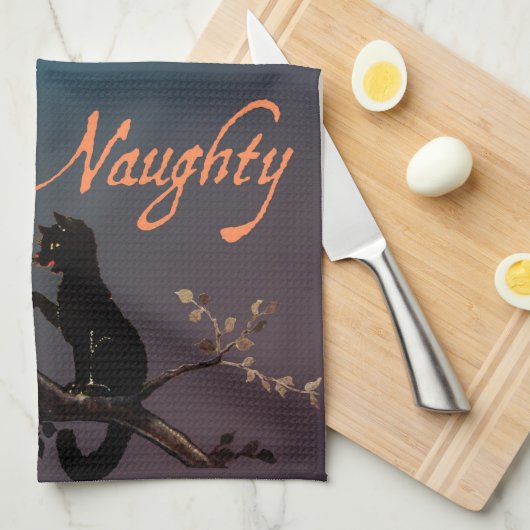 Halloween stoute of mooie handdoek - kat en uil (Quarter Fold)