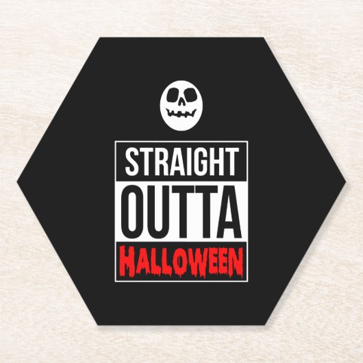 Halloween - Straight Outta Halloween Kartonnen Onderzetters (Voorkant)
