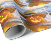Halloween Strand Jack-o-lantern Cadeaupapier (Rol Hoek)