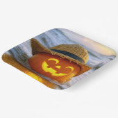 Halloween Strand Jack-o-lantern Papieren Bordje (Gebogen)