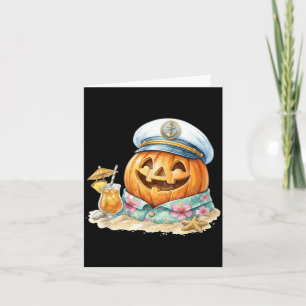 Halloween Strand Pompoen Tropische Zomer Kaart