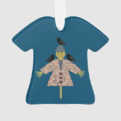Halloween Straw Scarecrow and Ravens Custom Name Ornament (achterkant)