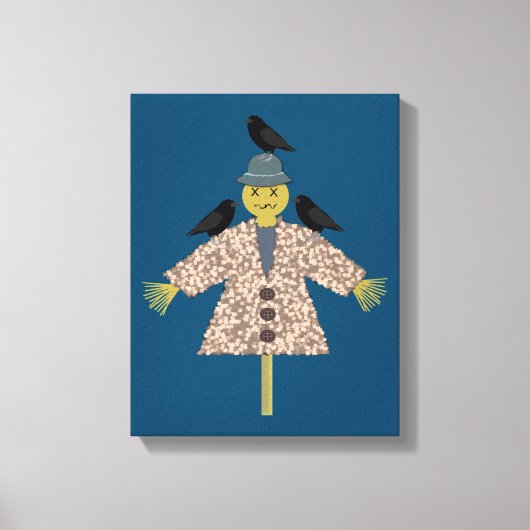 Halloween Straw Scarecrow en Ravens Canvas Afdruk (Voorkant)