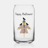 Halloween Straw Scarecrow en Ravens Custom Blikvorm Glas (Voorkant)