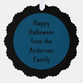 Halloween Straw Scarecrow en Ravens Custom Ornament Kaart (Achterkant)