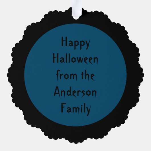 Halloween Straw Scarecrow en Ravens Custom Ornament Kaart (Achterkant)