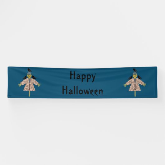 Halloween Straw Scarecrow en Ravens Custom Spandoek (Horizontaal)