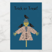 Halloween Straw Scarecrow en Ravens Custom Voedselcontainer Etiket (Enkel label)