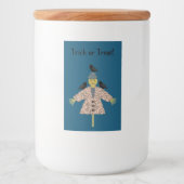 Halloween Straw Scarecrow en Ravens Custom Voedselcontainer Etiket (Voorkant)
