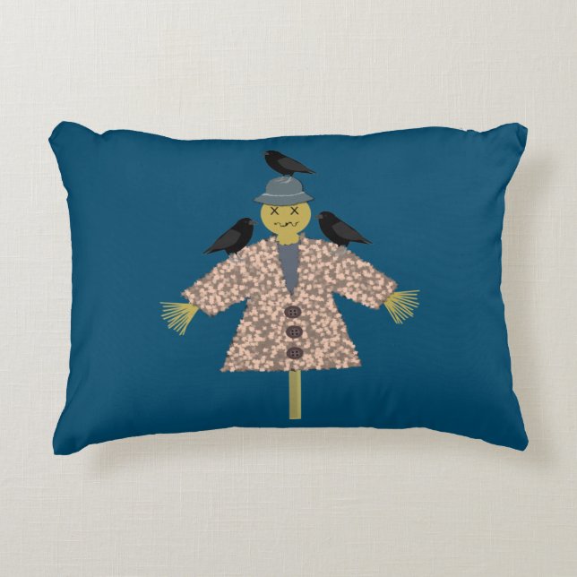 Halloween Straw Scarecrow en Ravens Double Sided Accent Kussen (Voorkant)