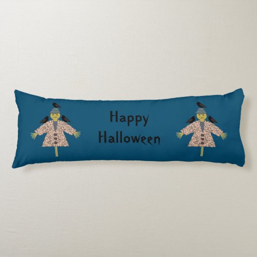Halloween Straw Scarecrow en Ravens Double Sided Lichaamskussen (Voorkant)