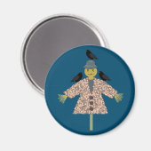 Halloween Straw Scarecrow en Ravens Magneet (Voorkant / Achterkant)