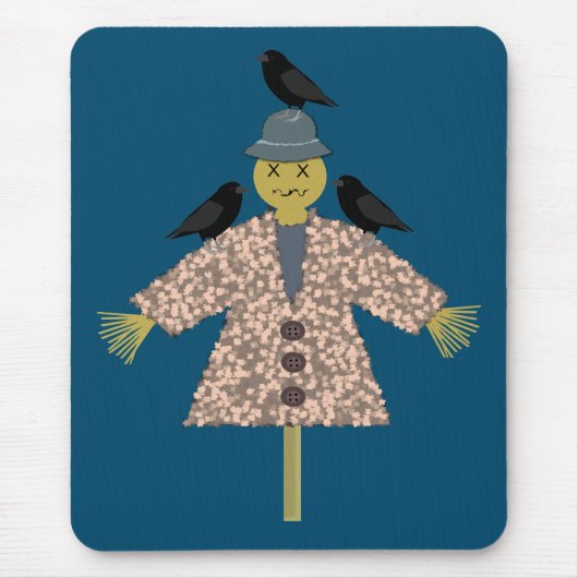 Halloween Straw Scarecrow en Ravens Muismat (Voorkant)
