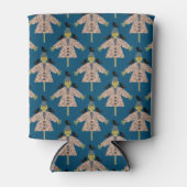 Halloween Straw Scarecrow en Ravens Patterned Blikjeskoeler (Voorkant)
