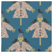 Halloween Straw Scarecrow en Ravens Patterned Stof (Close Up)