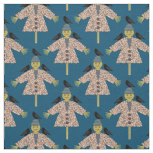 Halloween Straw Scarecrow en Ravens Patterned Stof