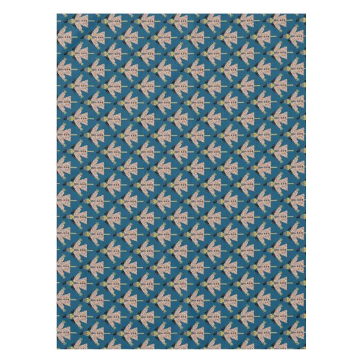 Halloween Straw Scarecrow en Ravens Patterned Tafelkleed (Voorkant)