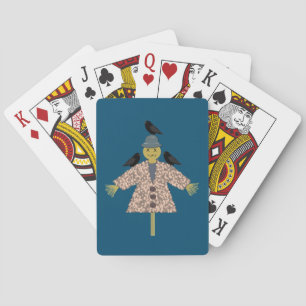 Halloween Straw Scarecrow en Ravens Pokerkaarten