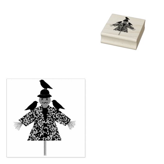 Halloween Straw Scarecrow en Ravens Rubberstempel (Gestempeld)