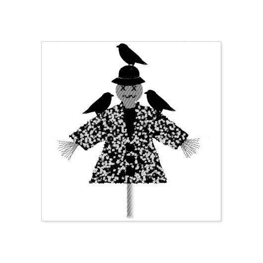 Halloween Straw Scarecrow en Ravens Rubberstempel (Afrduk)