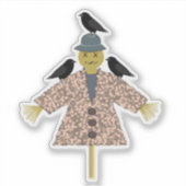 Halloween Straw Scarecrow en Ravens Sticker (Voorkant)