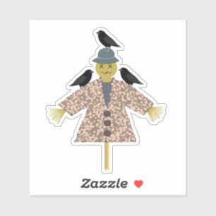 Halloween Straw Scarecrow en Ravens Sticker