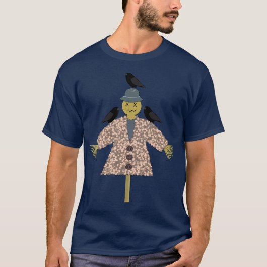 Halloween Straw Scarecrow en Ravens T-shirt (Voorkant)