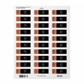 Halloween Strepen Gestreepte Fun Adreslabel Etiket (Full Sheet)