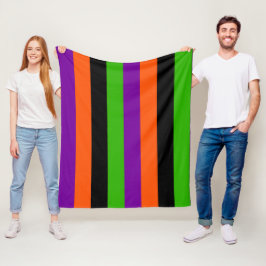 Halloween Strepen in Klassieke Kleuren Fleece Deken