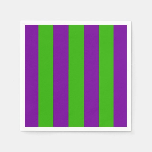 Halloween strepen in Paarse en groene kleuren Servet (Voorkant)