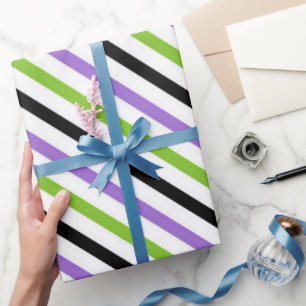 Halloween Strepen – Krachtig Diagonaal Patroon Cadeaupapier