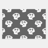 Halloween strepen, visgraat en schedels inpakpapier vel (Voorkant)