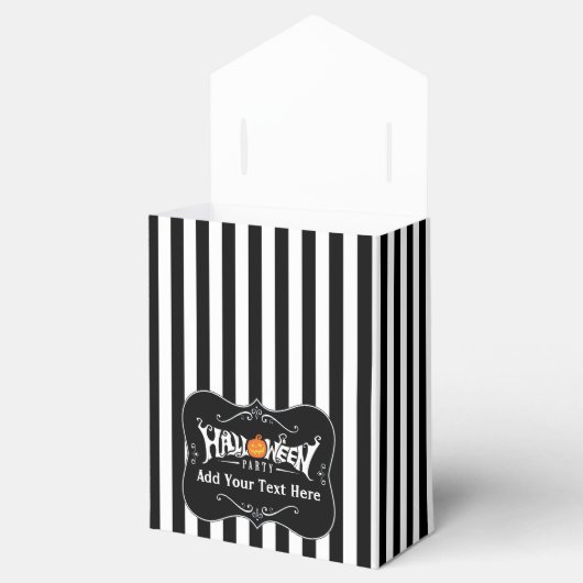 Halloween Striped Black Party Favor Personalize Bedankdoosjes (Geopend)
