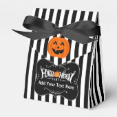 Halloween Striped Black Party Favor Personalize Bedankdoosjes (Voorkant Zijde)