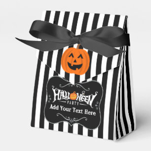 Halloween Striped Black Party Favor Personalize Bedankdoosjes