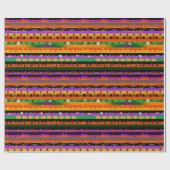Halloween Striped Icons Cadeaupapier (Vlak)