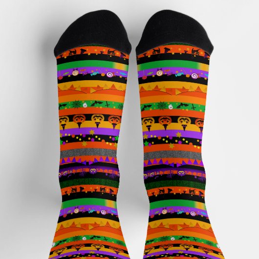 Halloween Striped Icons Sokken (Top)