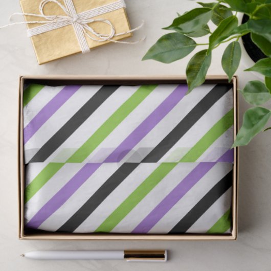 Halloween Stripes – Bold Diagonal Pattern Tissuepapier (Geschenk)