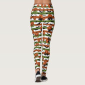 Halloween Stripes gesneden pompoenen patroon Leggings (Achterkant)