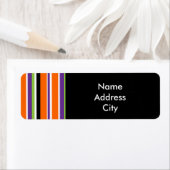 Halloween Stripes Gestreept Leuk Adreslabel Etiket (Insitu)