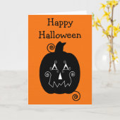 Halloween Stripes Jack O'Lantern Kaart (Gele Bloem)