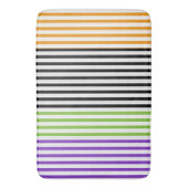Halloween Stripes Paarse Groen Zwart Sinaasappel Badmat (Voorkant Verticaal)