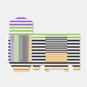 Halloween Stripes Paarse Groen Zwart Sinaasappel Bedankdoosjes (Uitgevouwen)
