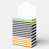 Halloween Stripes Paarse Groen Zwart Sinaasappel Bedankdoosjes (Geopend)
