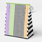 Halloween Stripes Paarse Groen Zwart Sinaasappel Bedankdoosjes (Achterkant)