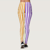 Halloween Stripes Paarse Groen Zwart Sinaasappel Leggings (Achterkant)