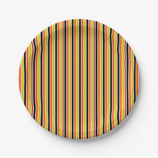 Halloween Stripes Papieren Bordje (Voorkant)