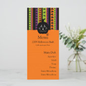 Halloween Stripes Pumpkin-menukaart Menu (Staand voorkant)