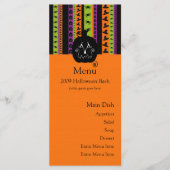 Halloween Stripes Pumpkin-menukaart Menu (Voorkant)